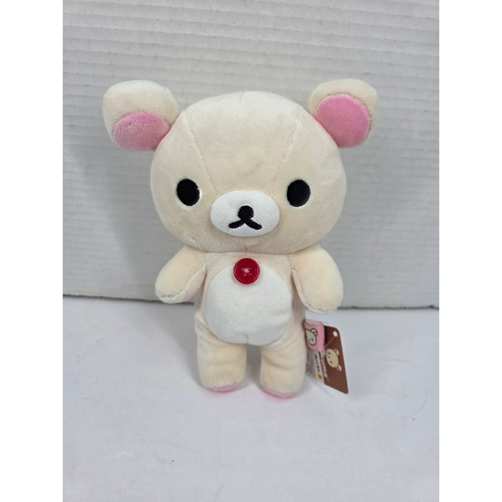 San‎ X Rilakkuma Bear Plush Stuffed Animal Cream Pink Button S
